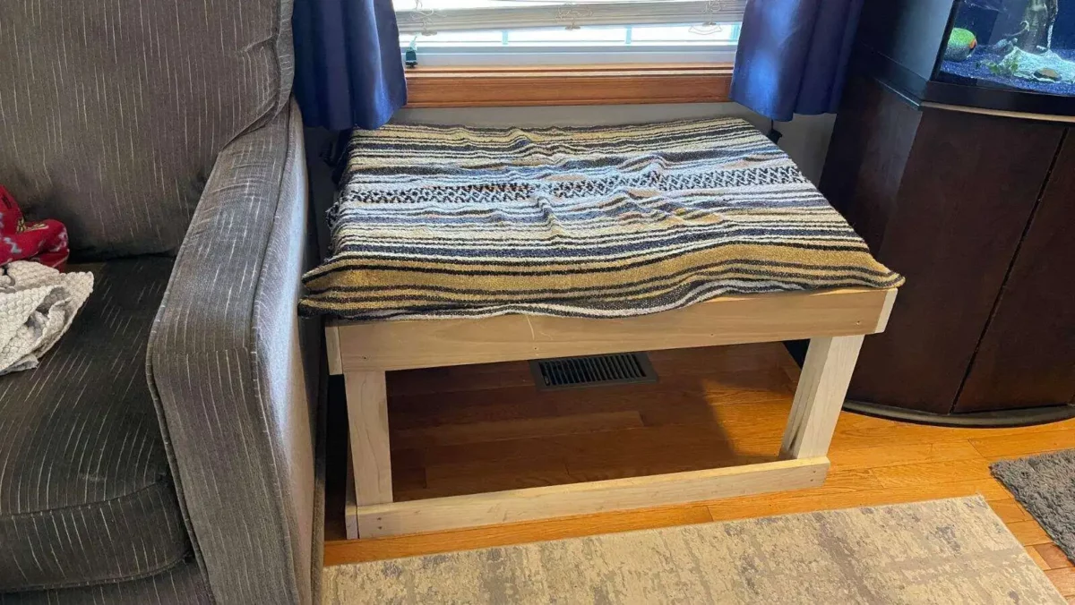 Side rails on the platform can allow it to hold a diy dog bed