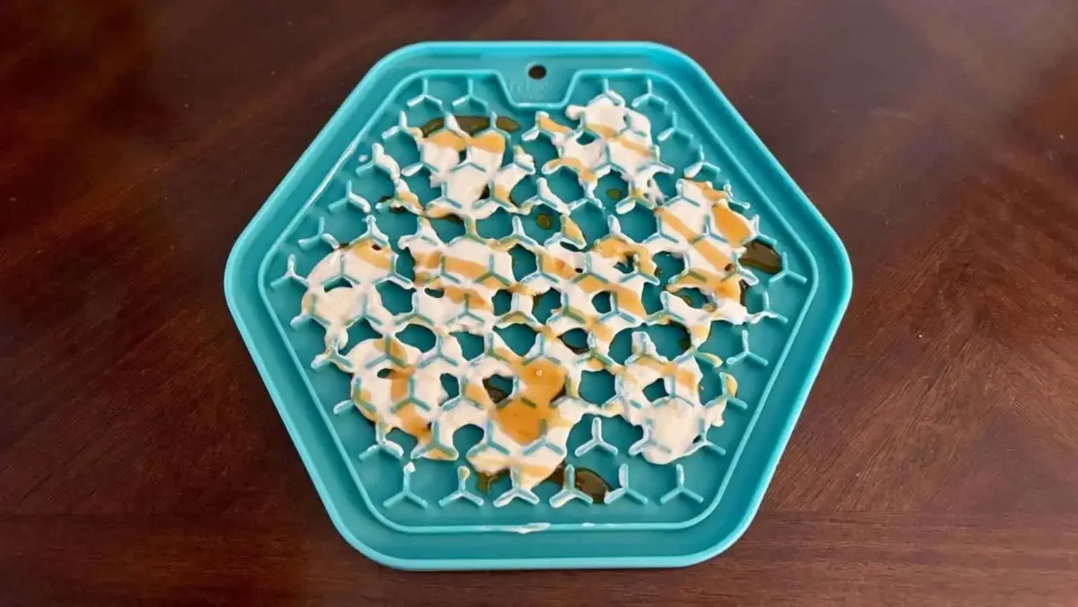 Yogurt and honey is a low calorie cheap lick mat recipe that out dogs love