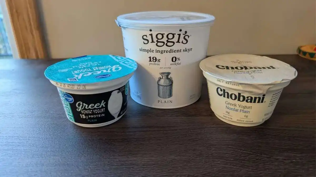 Plain greek yogurt is often safe for dogs and a great place to start for your pup