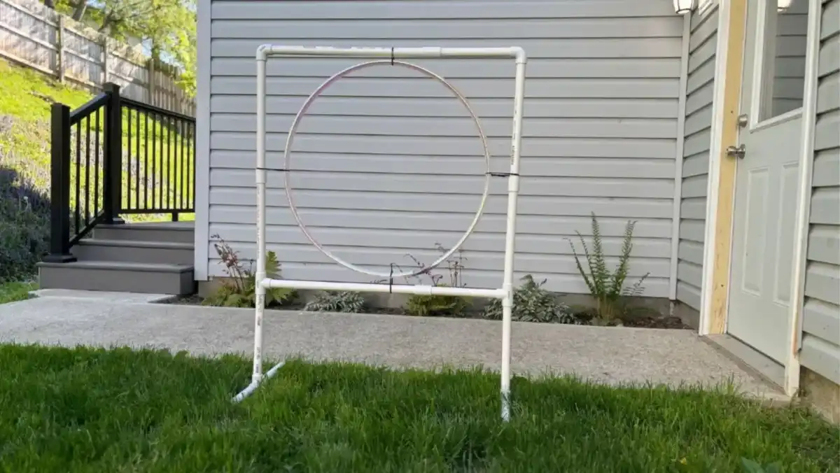 10 diy dog agility hoop Diy dog agility hoop we made with pvc and a hula hoop